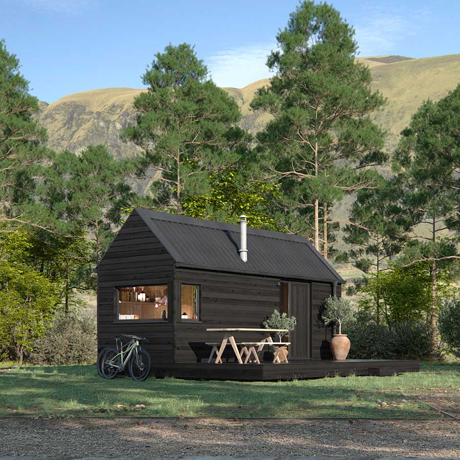 CGI of a small refuge lodge situated in a country park in the UK