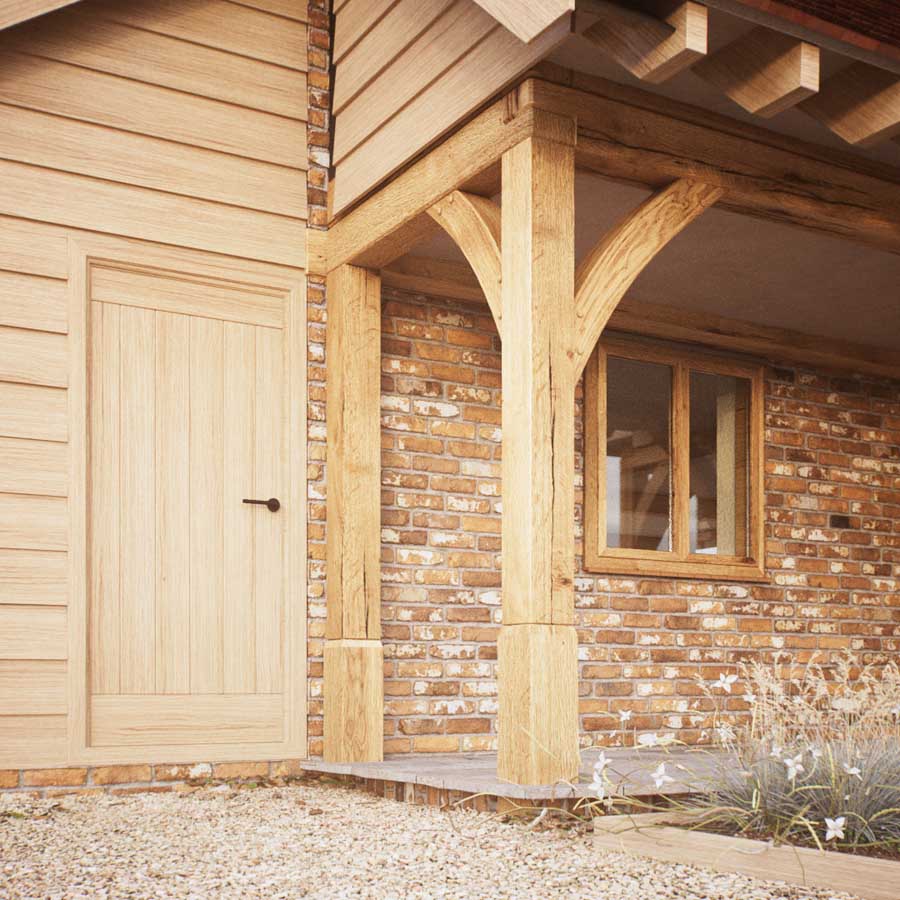 CGi of oak framed building created by Retina