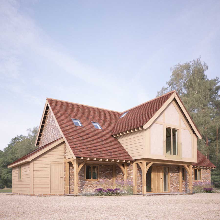 CGi of oak framed building created by Retina
