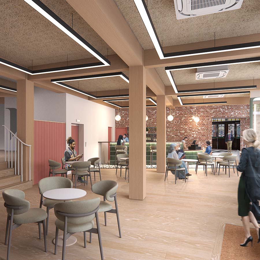 CGI of refurbished and re-modelled foyer to the Kings Theatre in Portsmouth