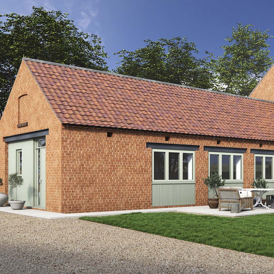 CGI of refurbished barn conversion in Lincolnshire