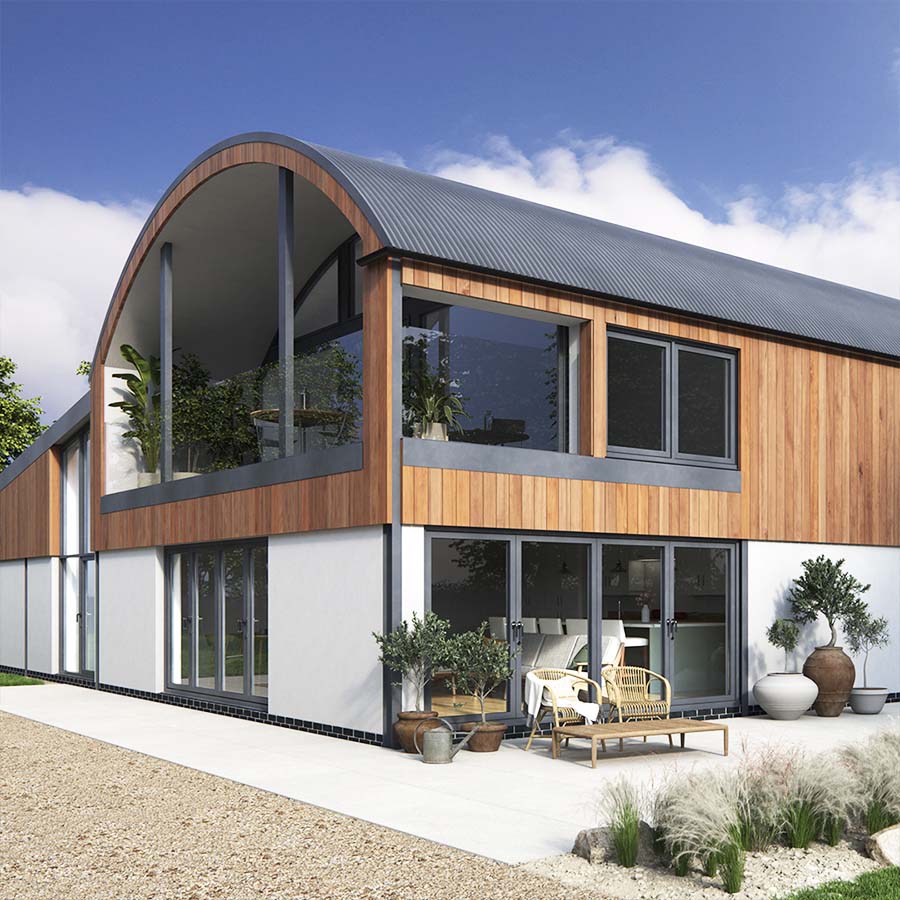 CGI of refurbished barn conversion in Lincolnshire