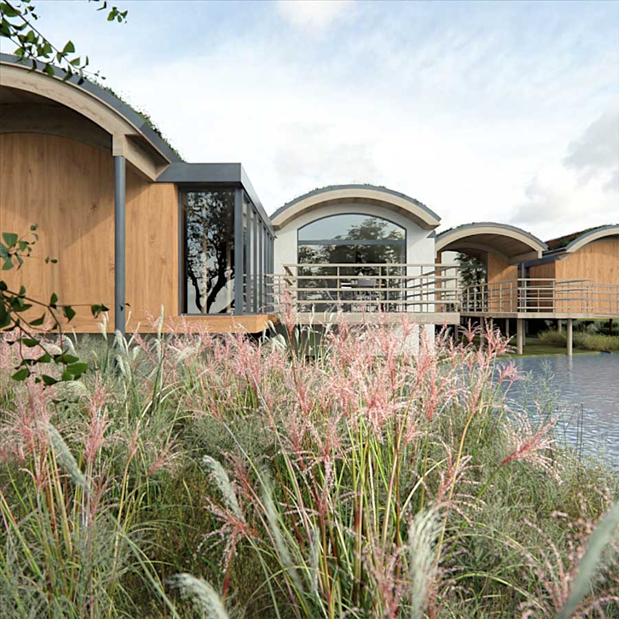 Close-in CGI of front of Eco Home in Lincolnshire