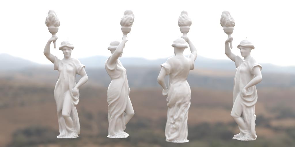3D model of Aurora statue generated with AI in Hunyuan3D and ComfyUI
